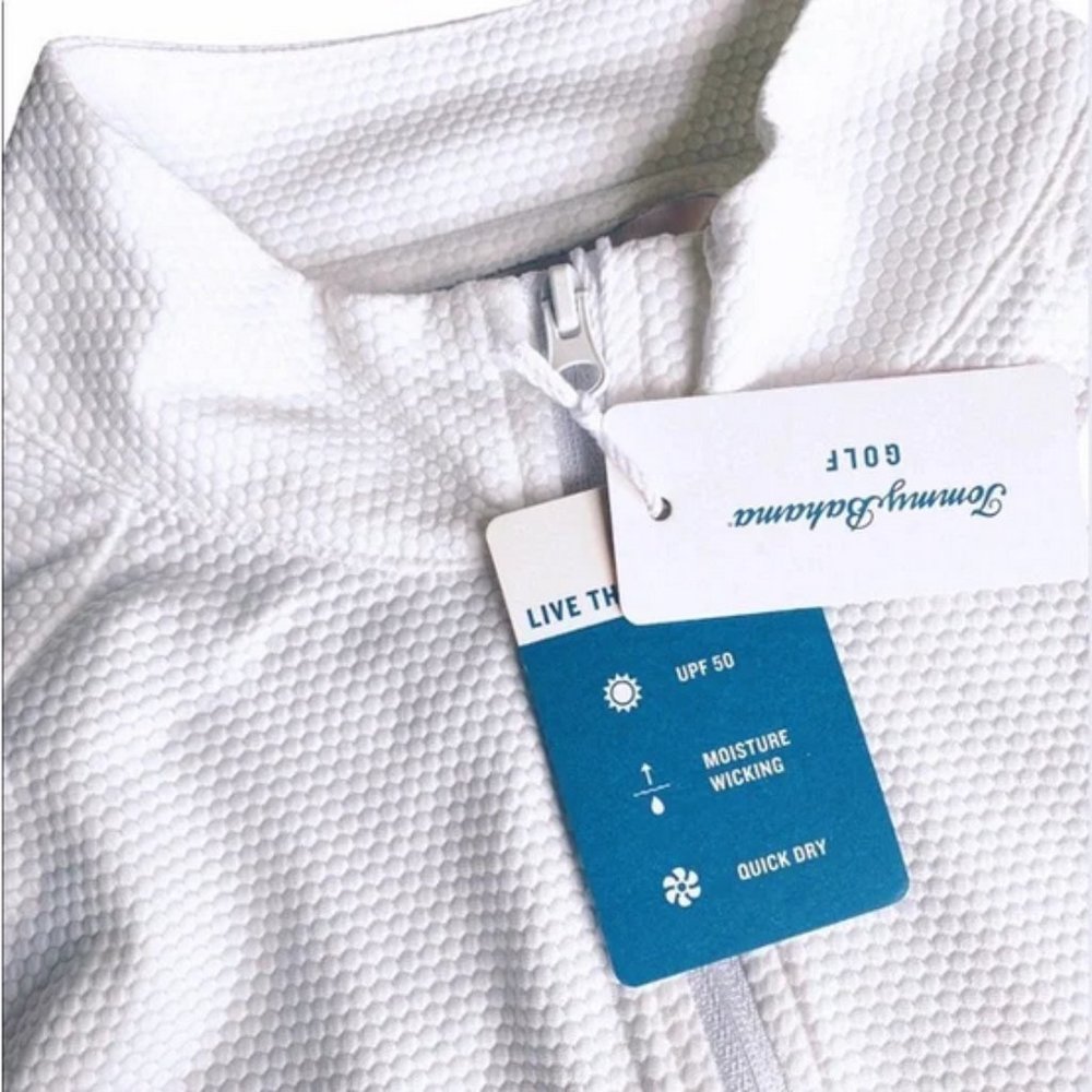 Tommy Bahama Quarter Zip Long Sleeve Golf Shirt UPF 50 White Size M NWT - Picture 4 of 7